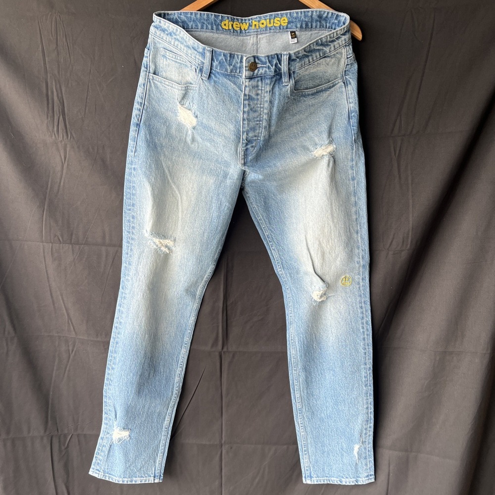 Drew House tapered leg jean Colfax Wash Size 34 …b37